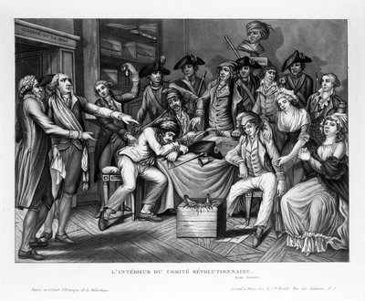 Interno del Comitato Rivoluzionario, pub. 1794 da French School
